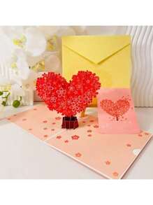 Hot Silvery Shine 1pc 3D Pop-Up Greeting Card - Giving Tree Pattern - Suitable For Valentine's Day, Wedding, Engagement, Miss You, Anniversary, Her, Girlfriend, Wife, Friend, Back To School, School Supplies - Single Piece - View 6