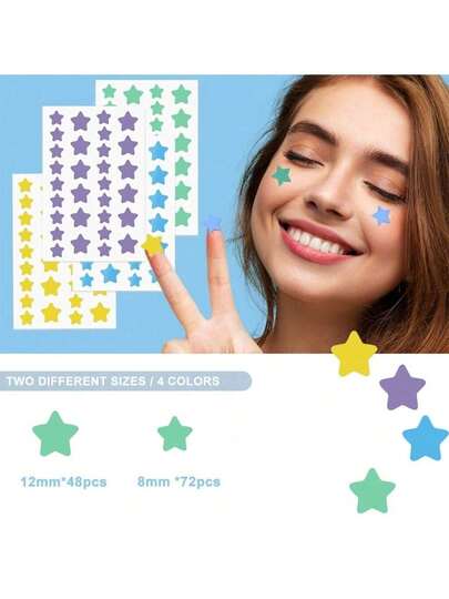 40pcs Adesivos Hidrocolóides Invisíveis Acne Hidrocolóide Patch Estrela Colorida Para A Pele