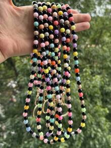 1 buc stiluri Boho mixte colorate mat acrilic mărgele din lemn breloc cu cuvintele TEACH MISS cadouri pentru profesori viața de zi cu zi suport pentru insignă breloc accesorii auto geantă farmecul școlii