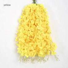 30/50pcs Artificial Wisteria Silk Flower Hanger Wedding Party Home Decoration Green Wall Garden Ceiling Flower Decoration, 1.64-Foot Artificial Flower Rope, Silk Wisteria Flower Wreath, Perfect Wedding Hanging Decoration, Suitable For Parties, Birthdays, Families, Valentine's Day, Gifts Graduation