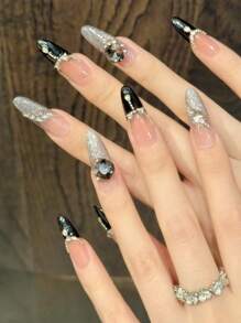 10Pcs Long Oval Handmade Press On Nails For Party And Daily Wear ,Pink Nails, Shiny Cat'S Eye ,Cute Bow, Oval Nails,Cherry,Shiny And Dazzling,Easy To Wear 10Pcs Y2K Handmade Press On Nails,Summer Nails ,Summer Style,Suitable For Girls And Women Festivals Parties And Daily Wear Nail Supplies Nails