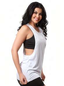 Work Fitness Kit 2 Women's Long Sleeve Tank Top Gym - 白色和深棕色 - 查看 5