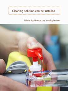 1pc Viral Liquid Refillable Long Handle Sponge Cleaning Brush, Multi-Functional Slouchy Dishwashing Brush With Replaceable Head, Can Add Detergent, Suitable For Kitchen, Restaurant