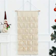 Christmas Advent CalendarChristmas Decorating SuppliesPerfect Christmas GiftsReusable Pocket Hanging BagsEco Linen Liner FabricChristmas Prints42 X 20 Inch 24 PocketsChristmas Countdown Calendar