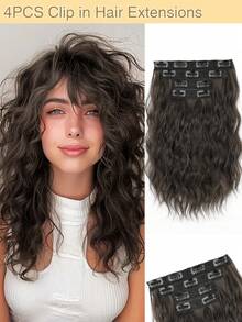 Curly Hair Extensions, 4PCS 12 Inch Clip In Hair Extensions Lace Weft Short Curly Clip Ins Invisible Natural Soft Hairpieces For Women - Multicolor - View 13