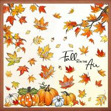 42 pegatinas de ventana de otoño, pegatinas de hojas de pepino para ventanas, pegatinas de vidrio de doble cara, para decoración de fiestas familiares de cosecha de otoño, Acción de Gracias, exhibición de tiendas y decoración de ventanas navideñas