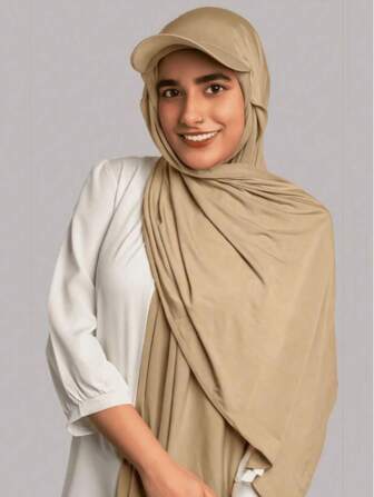 1 件女士中东阿拉伯纯色经典时尚休闲百搭棒球头巾帽，棒球帽，头巾帽，适合夏季和秋季，防晒