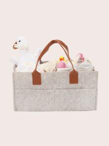 1pc Large Size Baby Diaper Storage Box - Nursery Organizer Storage Bin For Diapers & Baby Wipes, Car Storage Container