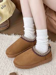 Giày bốt đế dày mới 2025 dành cho nữ, thời trang, thoải mái, ấm áp và chống trượt - màu nâu - Xem 4