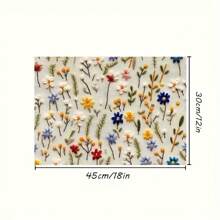 2 buc/4 buc șervețele de masă din in cu flori sălbatice - design floral vibrant pe alb, se spală manual, șervețele de masă dreptunghiulare pentru nunți, petreceri, decor de zi cu zi pentru mese