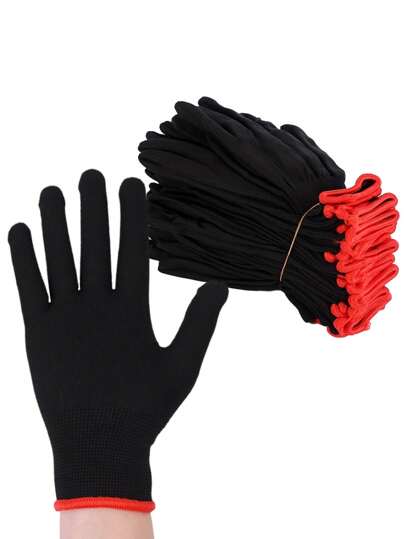 Breathable Nylon Work Gloves, No PU Coating Or Silicone, Lead , Non-Waterproof, Suitable For Construction, DIY, Gardening Work, Can Be Used For Digging, Planting, Weeding, Protect Nails And Fingers, Unisex Full Finger Gloves, Hand Washable