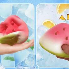 Wassermelonen-Quetsch-Stressball, weich & langsam rückfedernd, Frucht-Fidget-Spielzeug zur Stresslinderung