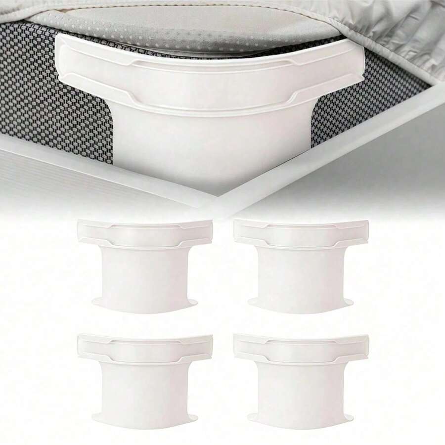 4件/套 2025新款床单固定器，加厚床单夹，床单绑带，适用于部分床垫尺寸，用于固定床单、被套和被褥，隐藏式防滑扣，床单固定器，床单系带，多用途，加厚床单角紧固件，外观优雅，家居用品（请根据您的需要选择合适的固定器）