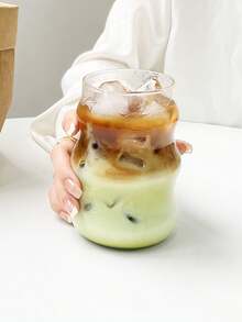 1 Peça/4 Peças Xícara de Café de Vidro de 550ml (Sem Canudo) para Uso Doméstico, Adequada para Mulheres, Xícara para Bebida, Chá com Leite. Xícaras de Vidro com Ondas Estéticas, Copos Ondulados, Copos de Vidro Transparentes para Café Gelado, Utensílios de Vidro Modernos e Únicos