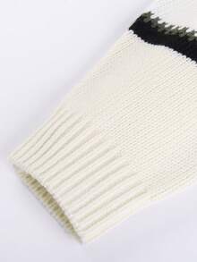 Annil Ropa para niños, niños, suéter de punto de cuello redondo con estilo universitario para jóvenes de Zhongda, suéter cálido con jacquard de moda para invierno