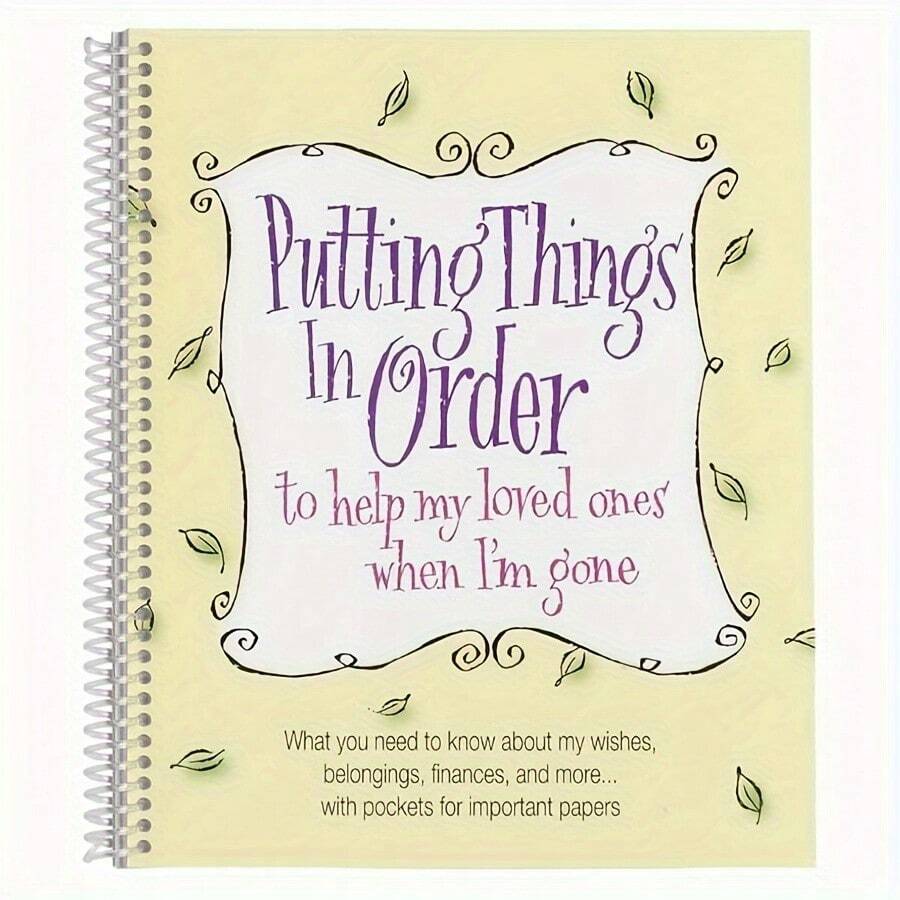 End-Of-Life Journal For Adults & Elders – Spiral-Bound Record Keeper For Final Wishes, Important Contacts, Insurance & Estate Planning With Storage Pockets - Như đã hiển thị - Xem 1