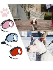 Retractable Dog Lead 5M/16FT Extendable Dog Lead With Strong Nylon Tape 360° Free One-Handed Brake Anti-Slip Handle For Small Medium Dogs (Red/Pink/Blue) - Multicolor - View 6