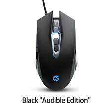 HP Mouse tactic M220, mouse cu programare macro, motor optic profesional, urmărire de precizie, 6 butoane, combinație personalizată, anti-transpirație și prindere antiderapantă, plug and play, scenarii multiple, versiune audio neagră - Modelul sunetului negru - Vizualizare 2