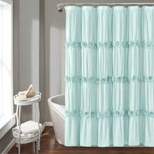 Lush Decor Darla Shower Curtain Blush 72X72 Halloween-Fall Decor-Room Decor - 藍色 - 查看 2