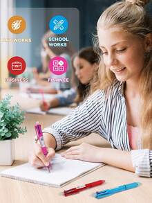 1 pieza Bolígrafo borrable 5-en-1, Bolígrafo de varios colores, Lápiz automático, Papelería de oficina, Bolígrafo borrable 5-en-1, Papelería estudiantil de tipo presión negra, Escritura multifunción, Recambio de bolígrafo de 0.7mm, Suministros de oficina, Adecuado para estudio, Suministros de oficina - Multicolor - Ver 4