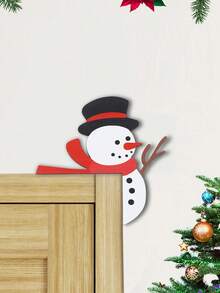 1 pieza Decoración de marco de puerta de madera de Navidad, Decoraciones de marco de puerta con diseño de muñeco de nieve de Navidad, Decoraciones de Navidad para el hogar 2025, Regalos de Navidad, Decoraciones de puerta de Navidad, Regalos de Año Nuevo 2026, Decoración para vacaciones y días festivos, Decoración versátil para habitaciones, Decoración diaria para marcos de puertas