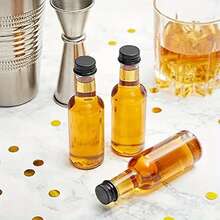 1/5/14/30 件,迷你空酒瓶 50ml/1.7oz,密封塑料酒精,带黑色/金色/银色瓶盖和漏斗,适用于酒精、烈酒、榨汁、饮料、奶昔、茶和其他饮料、婚礼派对、家庭聚会 - 黑色 - 查看 6