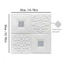 20 片装 3D 雕花自粘墙纸防水适用于天花板卧室浴室背景墙贴 - 彩色 - 查看 15