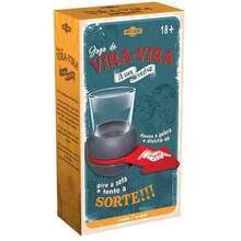 Jogo de Shot Vira Vira  +18 Anos Copo de Vidro 50ml Roleta 2 A 6 Jogadores Artbrink - Cinza e Vermelho - Visão 3