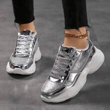 Women Wedge Sneakers - 金色 - 查看 8