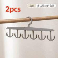 12钩旋转多功能衣架，无缝衣架，文胸吊带背心收纳整理架，家用晾衣架，宿舍挂钩，波浪形衣架，衣柜帽子挂钩，棒球帽架，360°旋转带挂钩帽架 - 白色