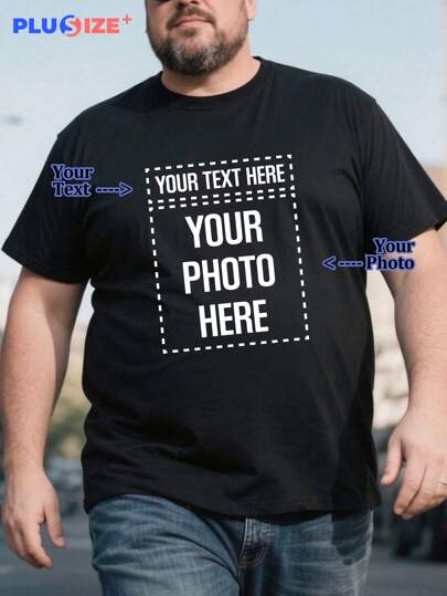 Custom Personalized Big And Tall Men's T-Shirts - Extra Large Plus Size Tees With Personalized Printing. Add Your Photo, Name, Logo For Team Sports, Father's Day Gifts, Fishing Trips, BBQ Parties & Vacation Souvenirs. Soft , Comfort Fit!