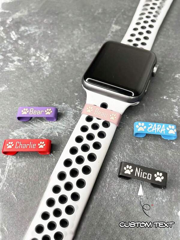 Personalized Paw Print Smart Watch Charm, Personalized Watch Band Charm, Watch Tag, Smart Watch, Watch Accessories, Watch Band Decoration, Father's Day Gift, Valentine's Day Gift, Holiday Gift