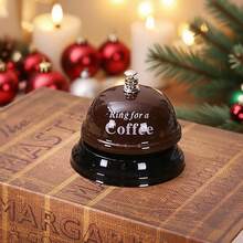 1 个黄色/粉色/咖啡色卡通金属手压服务铃，餐厅呼叫铃，客户接待铃，宠物训练铃，教师铃，游戏铃，接待铃，午餐铃，餐厅酒吧礼宾服务铃。完美的家居装饰必备品