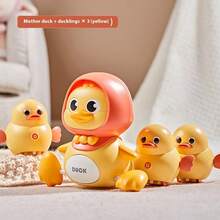 Musical Mother Duck With Baby Crawling Toy Electromagnetic Follow-Up Learning Walker, Best Gift For 6-12 Months Babies, Suitable For Christmas/Birthday/Party