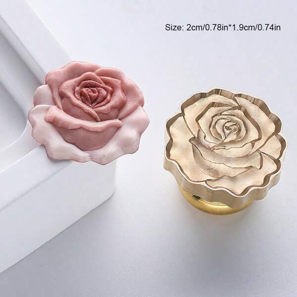 1pc Flower Series Wax Seal Stamp Head, Lily/Rose/Lily Of The Valley/Strawberry/Tulip/Hydrangea Pattern, Relief Carving Technique, With Detachable Copper Head, Intricate Floral Design, Fire Paint Seal Head, Embossing Solid Brass, For Scrapbook, Envelope Decoration, Wedding Invitations, Gift Cards, Decorative Envelopes, Party Invitations, Wine Packaging, Snail Mail, Christmas Gifts,Back To School,School Supplies