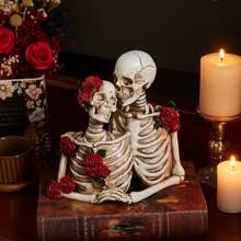 Skelett Dekoration für Halloween: Harz Gotik Stil Skelett Paar Statue, Vintage Heim Dekoration Regal Kamin Kaminsims Sammlerstück Hochzeitsgeschenk