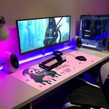 Large Gaming Mouse Pad 31.5 X 11.8in Desk Mat For Office Mousepad Anti-Skid Rubber Base Soft Comfortable And Durable Desk Pad (Pink)