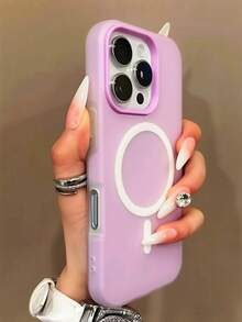 Fashion 2 IN 1 Matte Magnetic Candy Color Case Compatible With IPhone 16 15 14 13 11 12 Pro Max Plus For Magnetic Wireless Charge Cover Waterproof Shockproof Anti-Fall Scratch Resistant - Pink - View 12