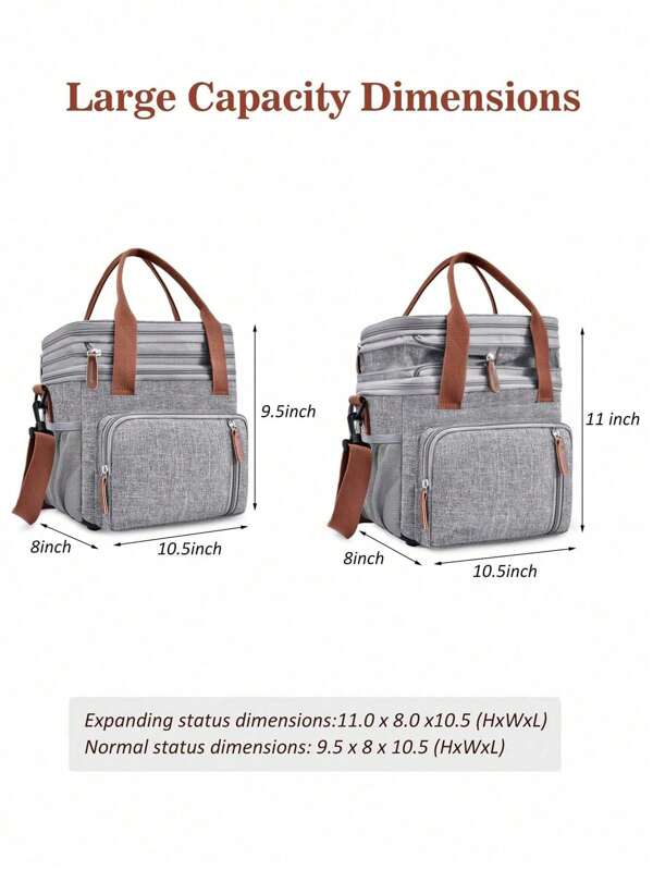 Insulated Lunch Bag Reusable Lunch Box Large Capacity Freezable Cooler Bag With Adjustable Shoulder Strapfor For Office Work School Picnic Beach Leakproof Lunch Bag For Women/Men/Adult/Student.