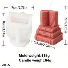 1 Stück Vintage Bücherregal Wachsform zum Selbermachen, 5 Stile handgemachte Buch Silikonform für Harz, Beton, Zement, Gips Heimdekoration