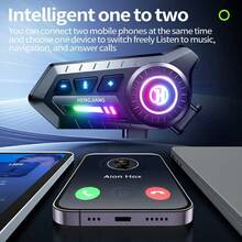 Tai nghe Bluetooth 6.0 dành cho mũ bảo hiểm xe máy X3, thiết kế đèn ba màu, chống nước IPX6. - Mic cứng - Xem 5