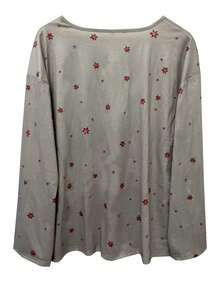 Suéter Feio de Natal Suéter Plus Size Feminino Moletom Gola V Manga Longa Estampa Engraçada de Rena e Floco de Neve Vermelho Ajuste Solto Casual de Inverno