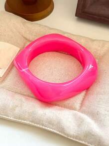 Brazalete de verano de acrílico de moda, de geometría cuadrada y colorida, de textura semi-transparente, adecuado para uso diario y de fiesta de las mujeres