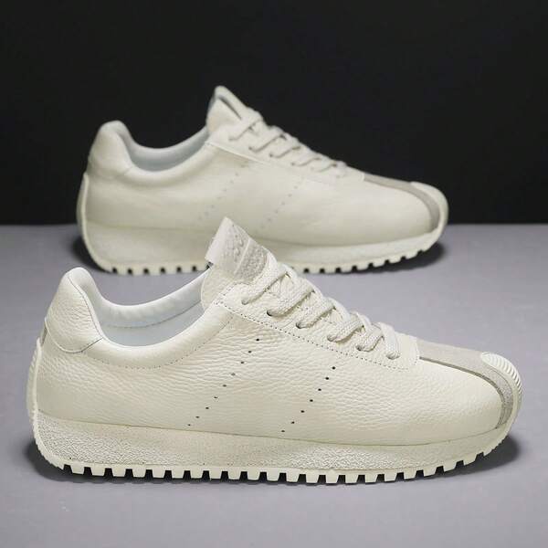 Zapatillas deportivas casuales de primavera para hombre, zapatos con cordones y suela gruesa de estilo coreano