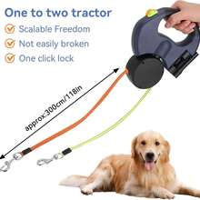 Pet 2 Dog 50 Lbs 360° Retractable Leash Double Dual Dog Leash