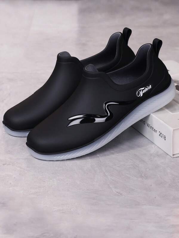 Novas botas de chuva femininas de cano baixo estilo japonês, botas de chuva com gáspea baixa, sapatos de borracha antiderrapantes para trabalho na cozinha, lavagem de carros ao ar livre, camping, pesca, sapatos impermeáveis para dias chuvosos, praia, atividades ao ar livre, botas de chuva de plástico PVC para uso doméstico, sapatos de trabalho, adequados para todas as estações