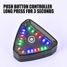 Car Cruise Flashing Light, Triangular Solar Navigation Light Solar Trailer Warning Light, Scooter Marker Lamp, Waterproof LED Beads, Motorbike Rear Bumper, PC Material, Compact Size, Safety Signal, Night Visibility - Black - View 5