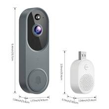 智能视频门铃摄像头，无线室内/室外监控摄像头，人工智能人体检测，实时取景，内置门铃，双向音频，夜视，云存储单独出售，2.4G WiFi - 彩色 - 查看 8