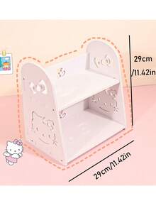 Sanrio 1Pc Hello Kitty 多功能桌面收纳盒可爱卡通学生书架家用宿舍书籍化妆品收纳架浴室台面架