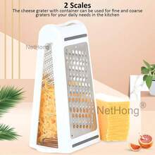 NetHong 2 Sided Cheese Mill Grater Multifunctional Vegetable Chopper Stainless Steel - White - View 2